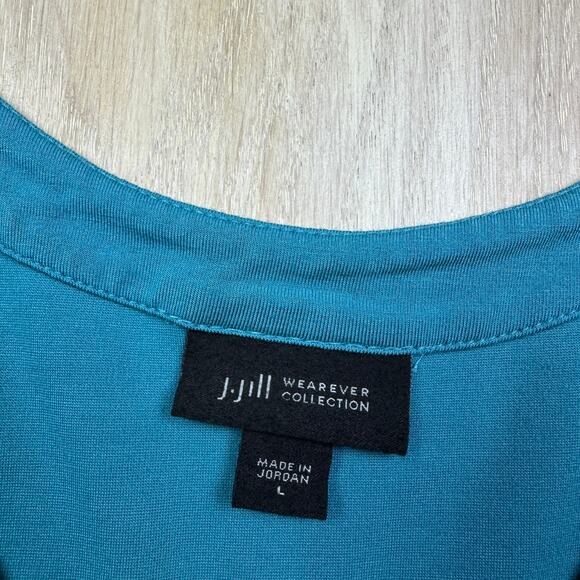 J Jill Wearever Collection Blue Turquoise Sleeveless V-Neck Midi Dress Large - Picture 10 of 12
